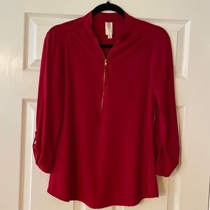 3/4 length sleeve Red blouse size medium
